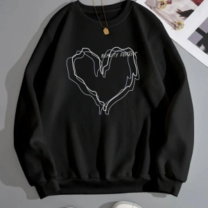 Unisex B Harfli Siyah Sweatshirt Trndz232