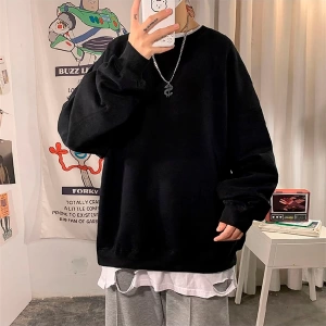 Unisex Basic Bisiklet Yaka Oversize Sweatshirt