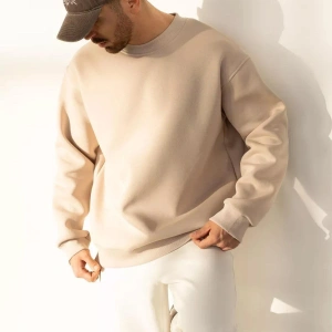 Unisex Basic Bisiklet Yaka Sweatshirt Gri