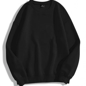 Unisex Basic Bisiklet Yaka Sweatshirt Siyah