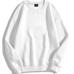 Unisex Basic Bisiklet Yaka Sweatshirt Trndz1418 Beyaz