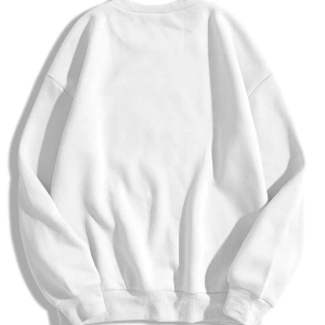 Unisex Basic Bisiklet Yaka Sweatshirt Trndz1418 Beyaz