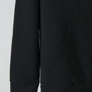 Ünisex Basic Slim Fit Kapüşonlu Fermuarlı Cepli Sweatshirt Siyah