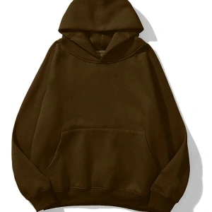 Unisex Basic Sweatshirt Hoodie Koyu Kahverengi