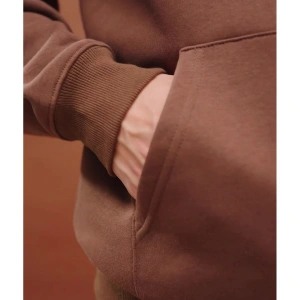 Unisex Basic Sweatshirt Hoodie Koyu Kahverengi