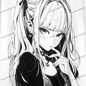 Unisex BAY  Anime Sevimli Anime Kız Baskı Casual Kadın Gevşek Kısa Kollu Tişört KOD-1308