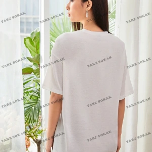 Unisex BAY  Damla Omuz Yazılı Nakışlı Üst KOD-1351