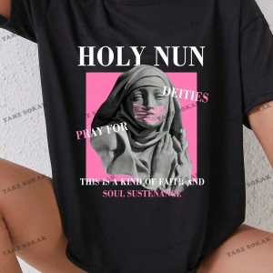 Unisex BAY  Damla Omuz Yazılı Nakışlı Üst KOD-1352