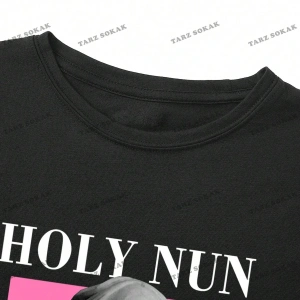 Unisex BAY  Damla Omuz Yazılı Nakışlı Üst KOD-1352