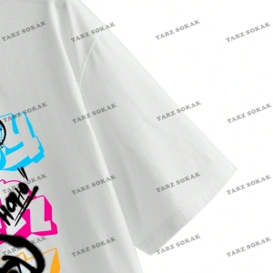 Unisex BAY  Desen Baskılı Düşük Omuzlu T-Shirt KOD-1334