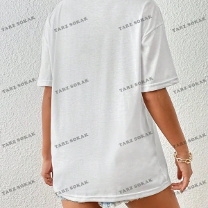 Unisex BAY  Goth Kadın Kafatası Desenli Damla Omuz T-shirt KOD-1366