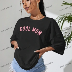 Unisex BAY  Harfli Grafik Düşük Omuz Oversize Tişört KOD-1302