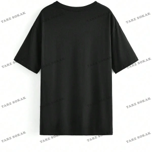 Unisex BAY  İngilizce Harfler Baskılı Kapalı Omuz Tişört KOD-1398