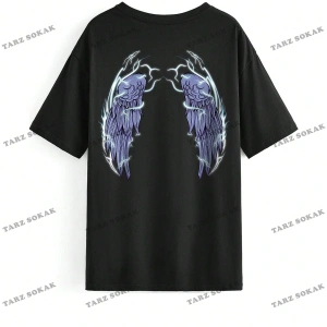 Unisex BAY  İngilizce Harfler Baskılı Kapalı Omuz Tişört KOD-1399