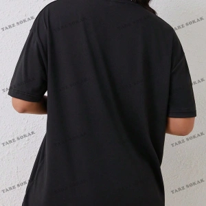 Unisex BAY  Kadın Çizgi Film Karakteri ve Harf Baskılı Tişört KOD-1338