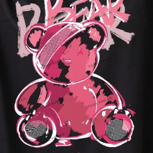 Unisex BAY  Kadın Çizgi Film Karakteri ve Harf Baskılı Tişört KOD-1338