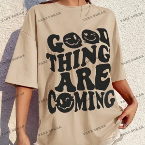 Unisex BAY  Kadın Slogan Baskılı Düşük Omuz Tişört KOD-1346