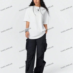 Unisex BAY  Kadın Ultra Bol Basic Harfli Tişört KOD-1383