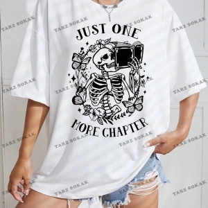 Unisex BAY  Kafatası ve Slogan Grafikli Düşük Omuzlu Tişört KOD-1332