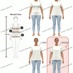 Unisex BAY  Karikatür Ayı Baskı Damla Omuz Büyük Boy Tişört KOD-1375