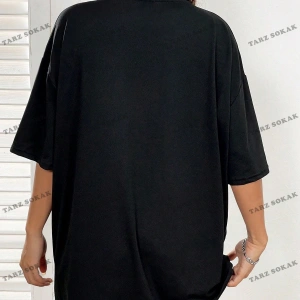 Unisex BAY  Kedi Desenli Damla Omuz Tişört KOD-1335