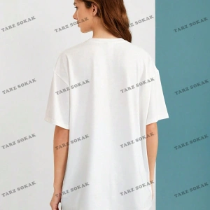 Unisex BAY  LOONEY TUNES X Karikatür Grafik Düşük Omuz Büyük Boy Tişört KOD-1319