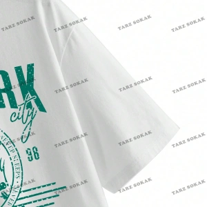 Unisex BAY  LOONEY TUNES X Karikatür Grafik Düşük Omuz Büyük Boy Tişört KOD-1320