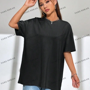 Unisex BAY  Mektup Baskılı Kapalı Omuz Tişört KOD-1353