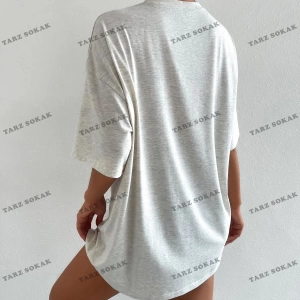Unisex BAY  Şekil Grafiği Düşük Omuzlu Tişört KOD-1310