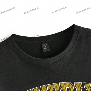 Unisex BAY  Yazılı Baskılı Düşük Omuzlu Tişört KOD-1387