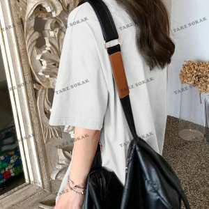 Unisex BAY   Yazılı Desenli Düşük Omuzlu Tişört KOD-1386