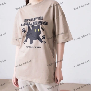 Unisex Befearless Cat Beyaz