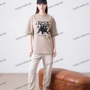 Unisex Befearless Cat Beyaz