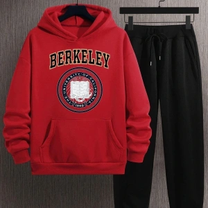 Unisex Berkeley Baskılı Eşofman Takımı KP-KIRMIZI-BERKELEY-ESH-SİYAH