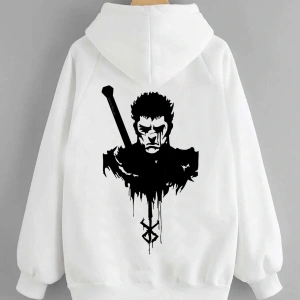 Unisex Berserk Beyaz Kapşonlu 12735