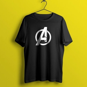 Unisex Beyaz Avengers Baskılı T-shirt