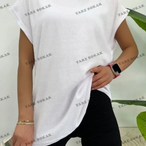 Unisex  Beyaz Basketçi Sıfır Kol Bisiklet Yaka Oversize Salaş Basic Kolsuz