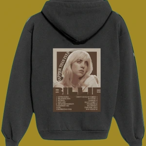 Unisex Beyaz Billie Eilish Sırt Baskılı Sweatshirt