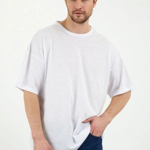Unisex Beyaz Bol Kesim Oversize Tshirt