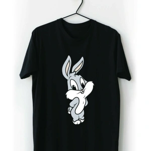 Unisex Beyaz Bugs Bunny Baskılı T-shirt