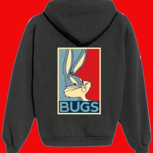 Unisex Beyaz Bugs Bunny Sırt Baskılı Sweatshirt