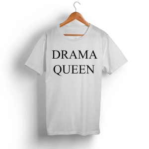 Unisex Beyaz Drama Queen Tişört