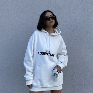 Unisex Beyaz Essentials Sweatshirt Trndz204