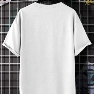 Unisex Beyaz Forgotten Oversize Bisiklet Yakak Tshirt