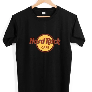 Unisex Beyaz Hardrock Baskılı T-shirt