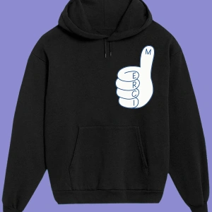 Unisex Beyaz Merci Baskılı Sweatshirt