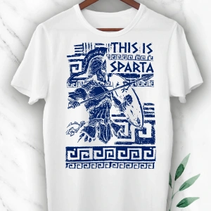 Unısex Beyaz Mitoloji Heykel Baskılı Tişört