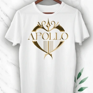 Unısex Beyaz Mitoloji Sanatların Tanrısı Apollo Baskılı Tişört