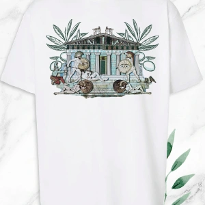 Unisex Beyaz Oversize Mitoloji Antik Kent Baskılı Tişört