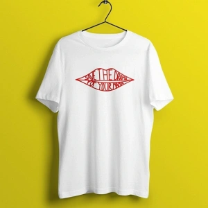 Unisex Beyaz Save The Drama For Your Mama Baskılı T-shirt